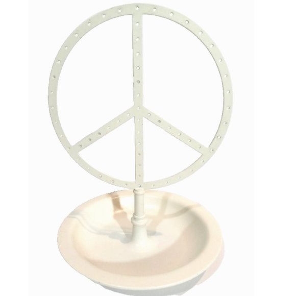 Vintage Earrings Peace Sign Display - Trinket Bowl for Rings, Bracelets, & Watch - Picture 1 of 5